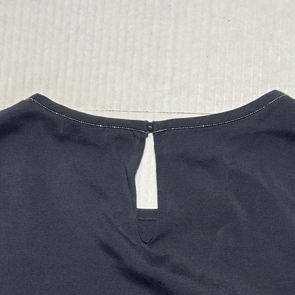 BRUNELLO CUCINELLI Women's Embellished Blouse Crewneck Long Sleeve Silk Blend SM - Picture 14 of 16